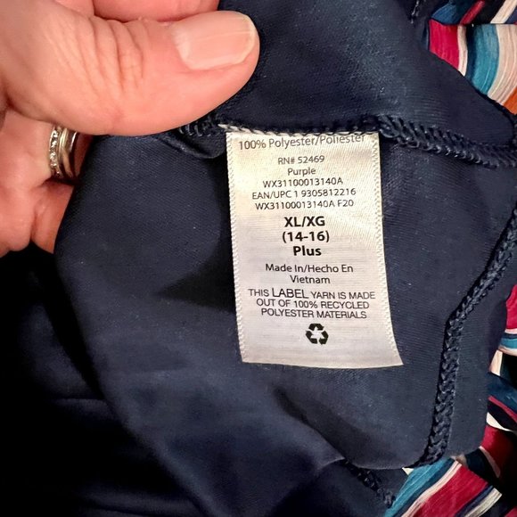 Wonder Nation Multicolor Stripe Round Neck Flutter Sleeve Tiered Dress Size XL - Picture 5 of 6